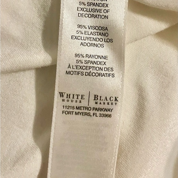 White House Black Market: White Asymmetrical Tank with cute chiffon hem. - Picture 8 of 9